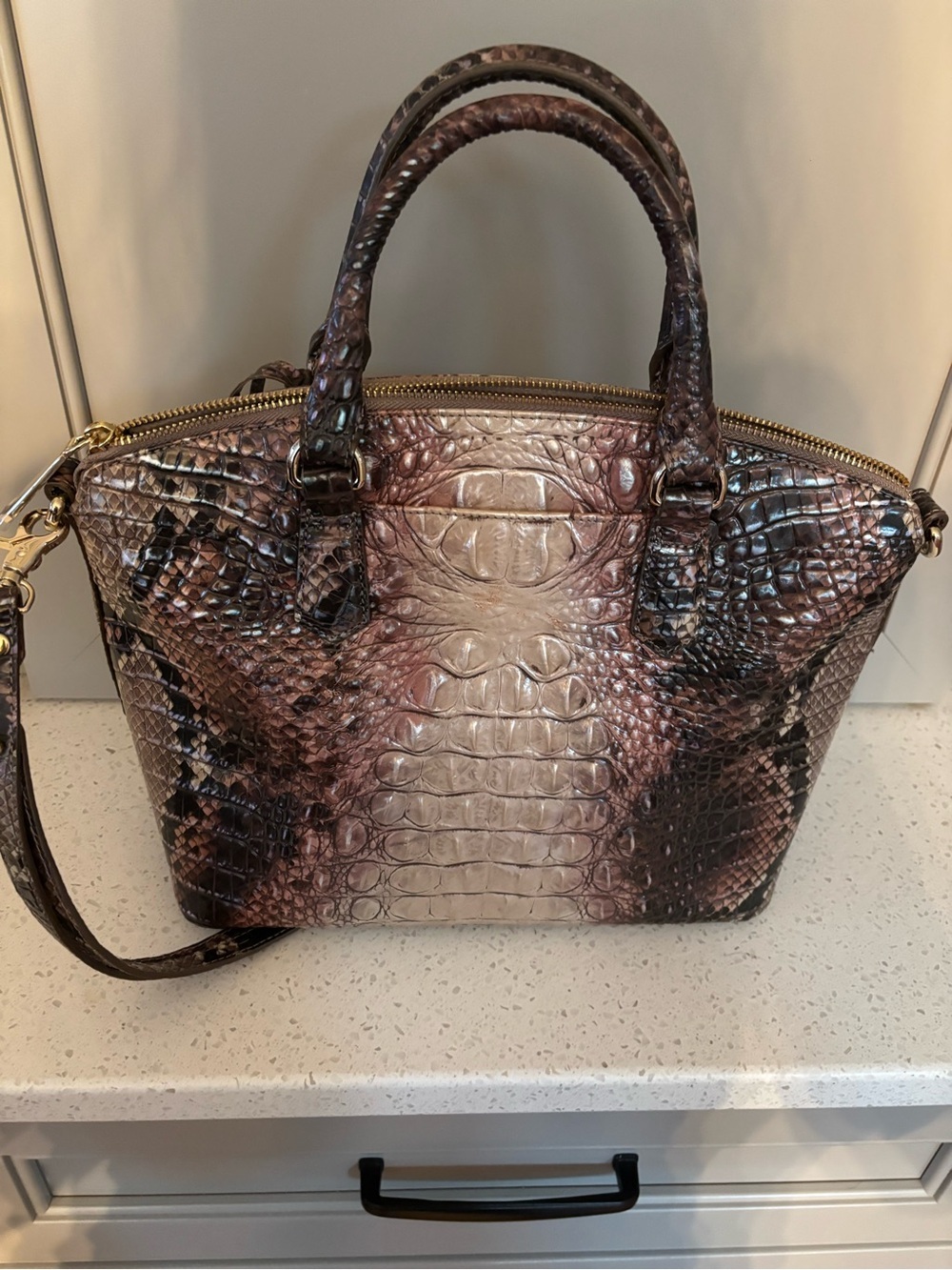 BEAUTIFUL Brahmin Large Duxbury Satchel in Ganache Melbourne - Picture 2 of 9
